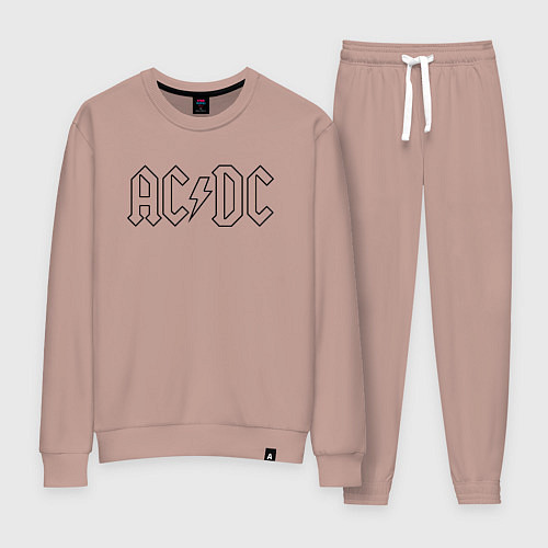 Женский костюм ACDC Logo Молния / Пыльно-розовый – фото 1