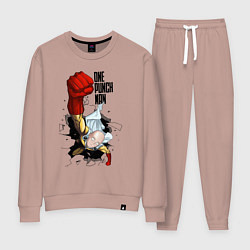 Костюм хлопковый женский Saitama One Punch, цвет: пыльно-розовый