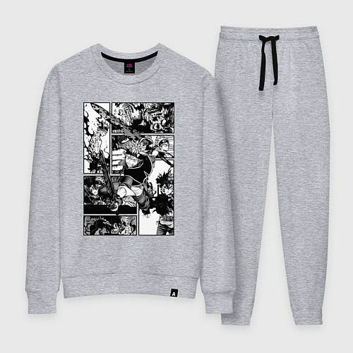 Женский костюм АСТА Черный Клевер Панели Манги / Меланж – фото 1