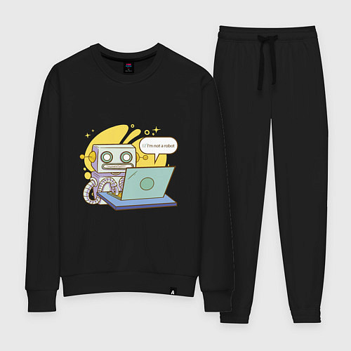 Женский костюм Я не робот Програмерский мем / Черный – фото 1
