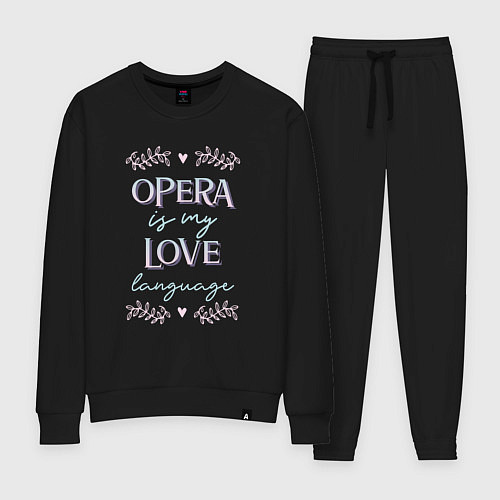 Женский костюм Opera is my love language hearts / Черный – фото 1