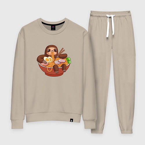 Женский костюм Cute Sloth Ramen Noodles / Миндальный – фото 1