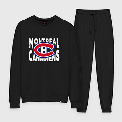 Костюм хлопковый женский Монреаль Канадиенс, Montreal Canadiens, цвет: черный