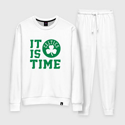 Костюм хлопковый женский IT IS CELTICS TIME НАСТАЛО ВРЕМЯ СЕЛТИКС BOSTON CE, цвет: белый