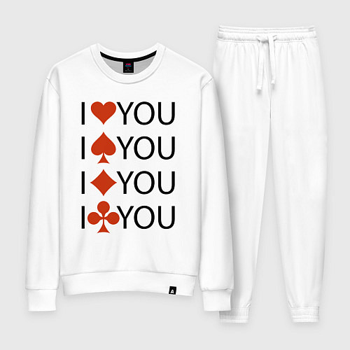 Женский костюм I love you! Сard suit! / Белый – фото 1