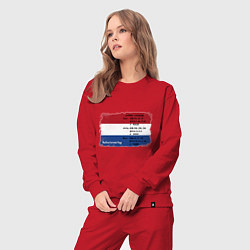 Костюм хлопковый женский Для дизайнера Флаг Нидерландов, цвет: красный — фото 2