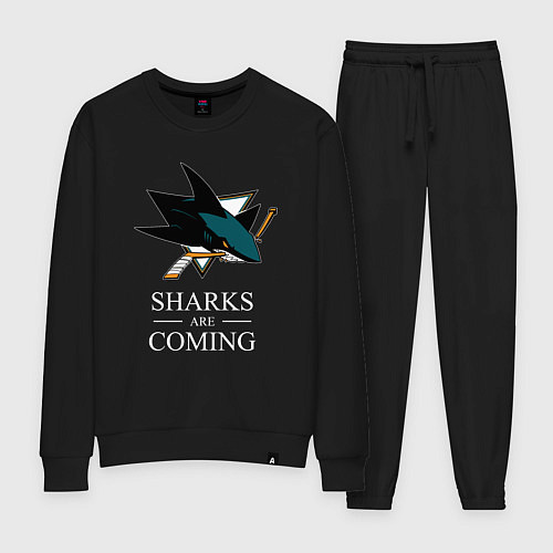 Женский костюм Sharks are coming, Сан-Хосе Шаркс San Jose Sharks / Черный – фото 1