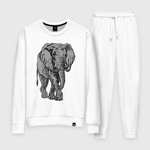 Женский костюм Огромный могучий слон / Белый – фото 1