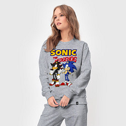 Костюм хлопковый женский ЕЖ СОНИК SONIC THE HEDGEHOG, цвет: меланж — фото 2
