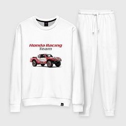 Костюм хлопковый женский Honda racing team, цвет: белый