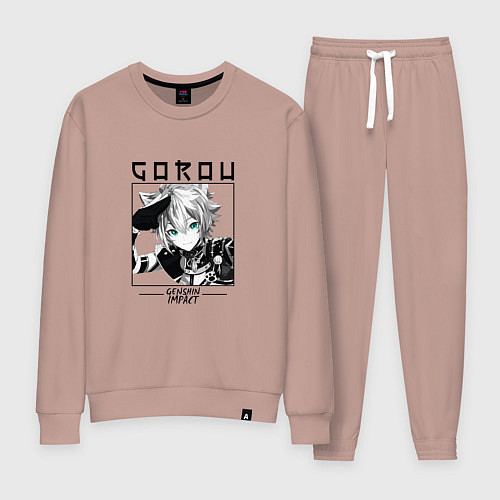 Женский костюм Горо Собачий воин, Genshin Impact / Пыльно-розовый – фото 1