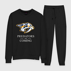 Костюм хлопковый женский Nashville Predators are Coming Нэшвилл Предаторз, цвет: черный