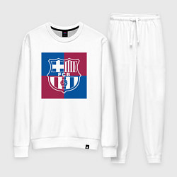 Костюм хлопковый женский FC Barcelona Logo 2022, цвет: белый