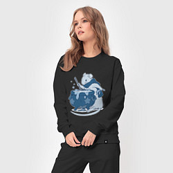 Костюм хлопковый женский Маленький маг, цвет: черный — фото 2