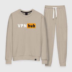 Костюм хлопковый женский VPNHUB ДЛЯ ВЗРОСЛЫХ, цвет: миндальный