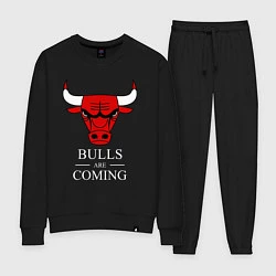 Костюм хлопковый женский Chicago Bulls are coming Чикаго Буллз, цвет: черный