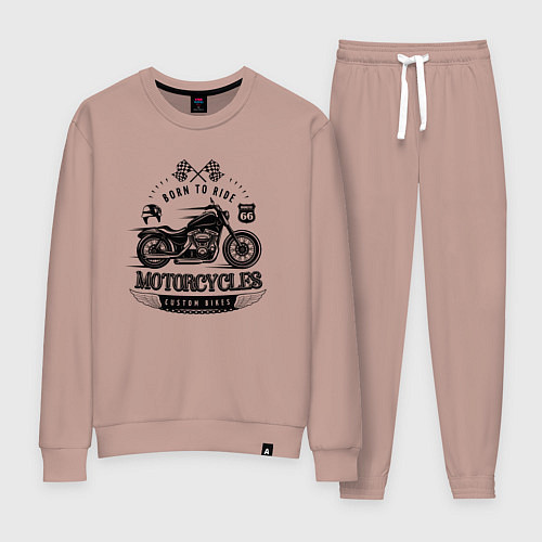 Женский костюм Motorcycle Born to ride / Пыльно-розовый – фото 1