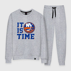 Костюм хлопковый женский It Is New York Islanders Time Нью Йорк Айлендерс, цвет: меланж