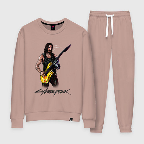 Женский костюм Cyberpunk 2077 Johnny гитарист / Пыльно-розовый – фото 1