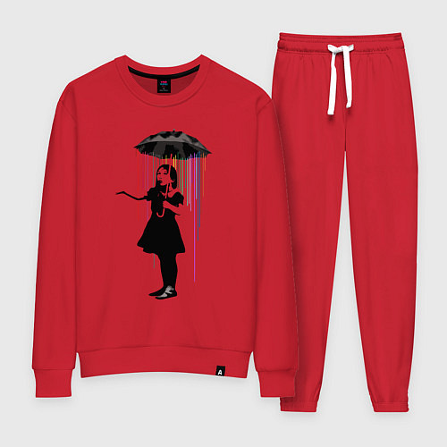 Женский костюм BANKSY БЭНКСИ девушка под зонтом / Красный – фото 1