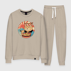 Костюм хлопковый женский Catana Ramen, цвет: миндальный