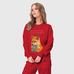Костюм хлопковый женский Маленький принц - цитата лиса, цвет: красный — фото 2