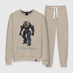 Костюм хлопковый женский TITANFALL ROBOT ART титанфолл, цвет: миндальный