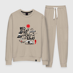 Костюм хлопковый женский RHCP альбомы, цвет: миндальный