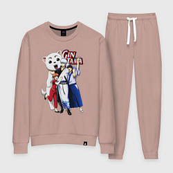 Костюм хлопковый женский Gin Tama Sadaharu, цвет: пыльно-розовый