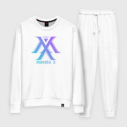 Костюм хлопковый женский Monsta x neon, цвет: белый