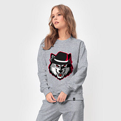 Костюм хлопковый женский Нуарный волк, цвет: меланж — фото 2