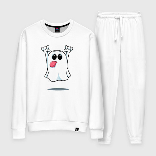 Женский костюм Языкастое привидение / Белый – фото 1