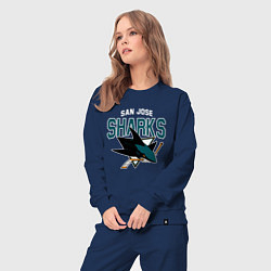 Костюм хлопковый женский SAN JOSE SHARKS NHL, цвет: тёмно-синий — фото 2