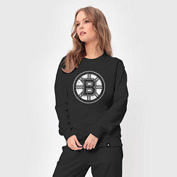 Костюм хлопковый женский BOSTON BRUINS СЕРЫЙ, цвет: черный — фото 2