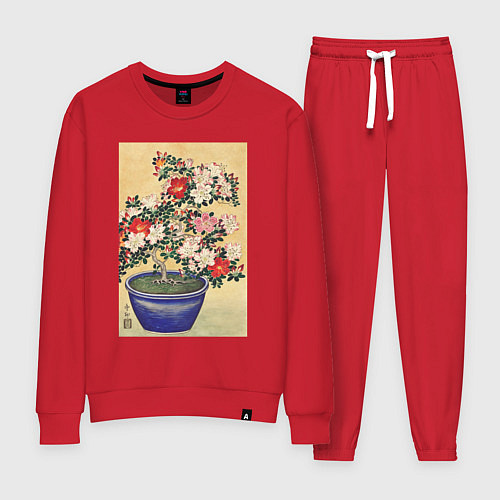 Женский костюм Blooming Azalea in Blue Pot Цветущая азалия / Красный – фото 1