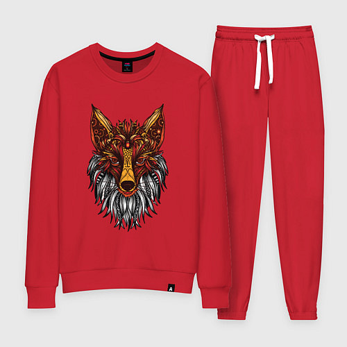 Женский костюм Лиса в стиле Мандала Mandala Fox / Красный – фото 1