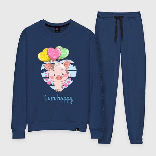 Женский костюм Iam happy поросенок / Тёмно-синий – фото 1