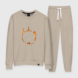 Костюм хлопковый женский Dark Souls Знак тьмы, цвет: миндальный