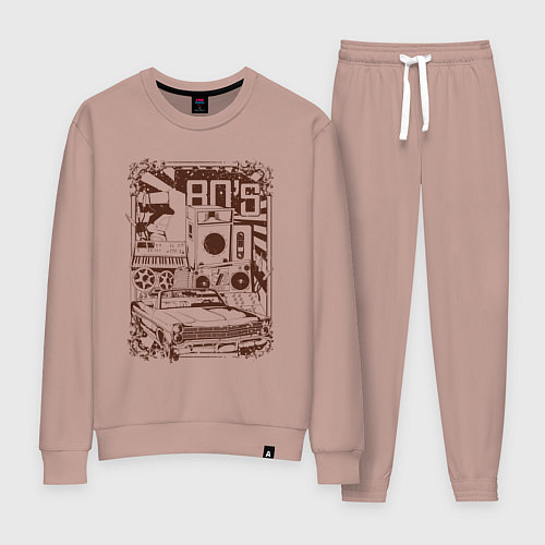 Женский костюм Иллюстрация автомобиля 80-х / Пыльно-розовый – фото 1