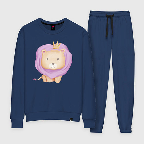 Женский костюм Милый Львёнок Сидит С Короной / Тёмно-синий – фото 1