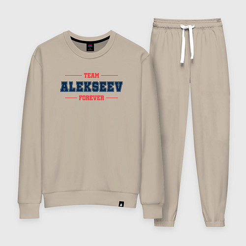 Женский костюм Team Alekseev Forever фамилия на латинице / Миндальный – фото 1