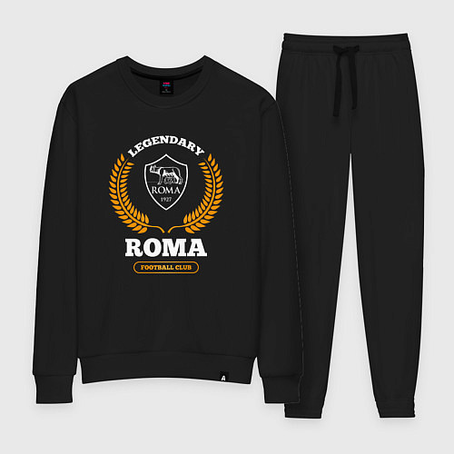 Женский костюм Лого Roma и надпись Legendary Football Club / Черный – фото 1