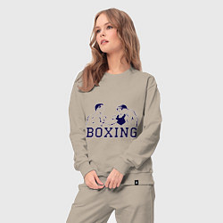 Костюм хлопковый женский Бокс Boxing is cool, цвет: миндальный — фото 2