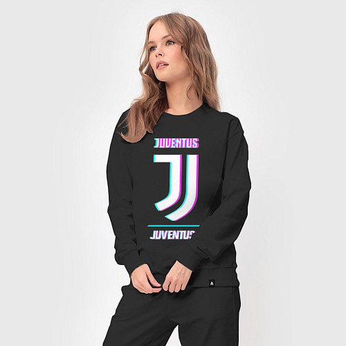 Женский костюм Juventus FC в стиле Glitch / Черный – фото 3