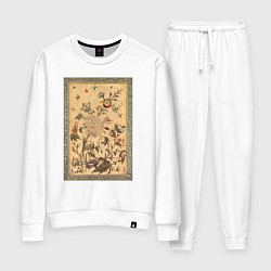 Костюм хлопковый женский A Floral Fantasy of Animals and Birds Звери и птиц, цвет: белый