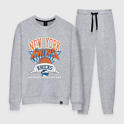 Костюм хлопковый женский NEW YORK KNIKS NBA, цвет: меланж