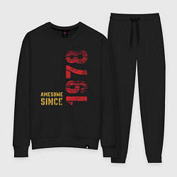 Костюм хлопковый женский Потрясающий человек с 1978 года, цвет: черный