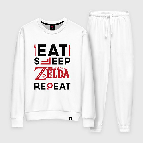 Женский костюм Надпись: Eat Sleep Zelda Repeat / Белый – фото 1