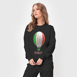 Костюм хлопковый женский 3d aerostat Italy flag, цвет: черный — фото 2