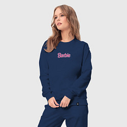 Костюм хлопковый женский Barbie mini logo, цвет: тёмно-синий — фото 2